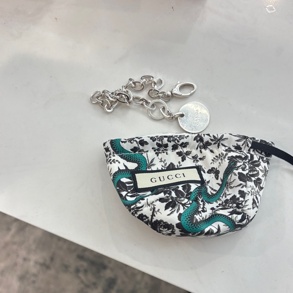 Gucci  with Silver Chain bracelet 
It comes with the pouch and original box